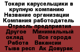 Токари-карусельщики в крупную компанию › Название организации ­ Компания-работодатель › Отрасль предприятия ­ Другое › Минимальный оклад ­ 1 - Все города Работа » Вакансии   . Тыва респ.,Ак-Довурак г.